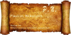 Paulin Nikolett névjegykártya